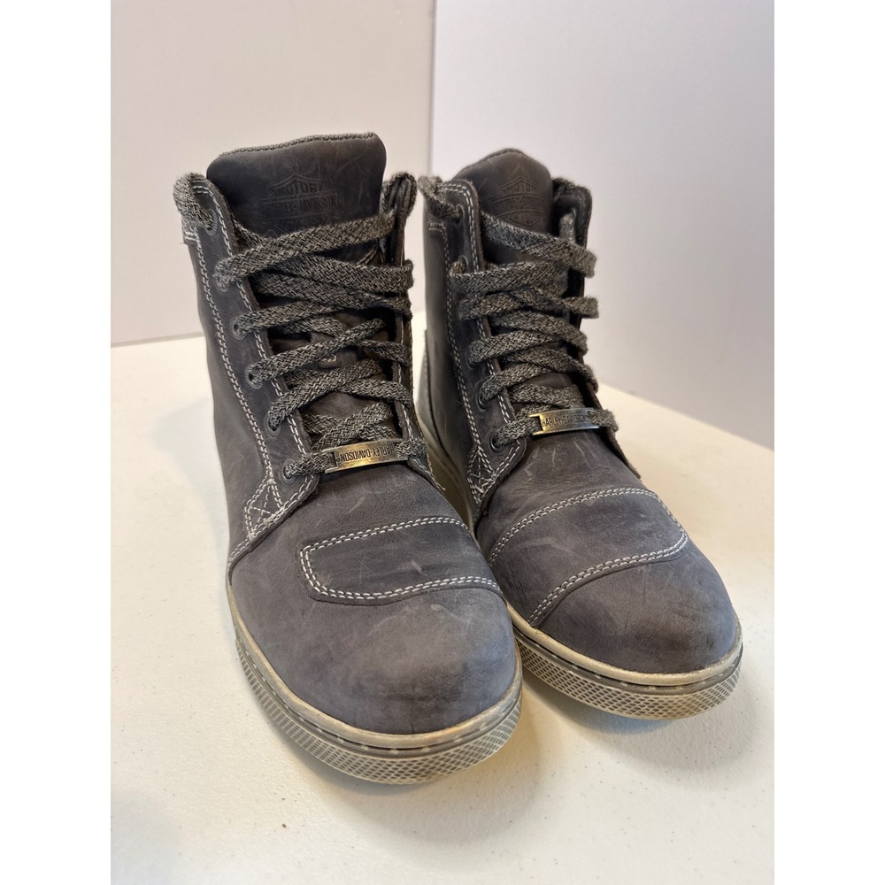 Harley-Davidson Womens Bateman Riding Boots Grey Leather High Top Sneakers